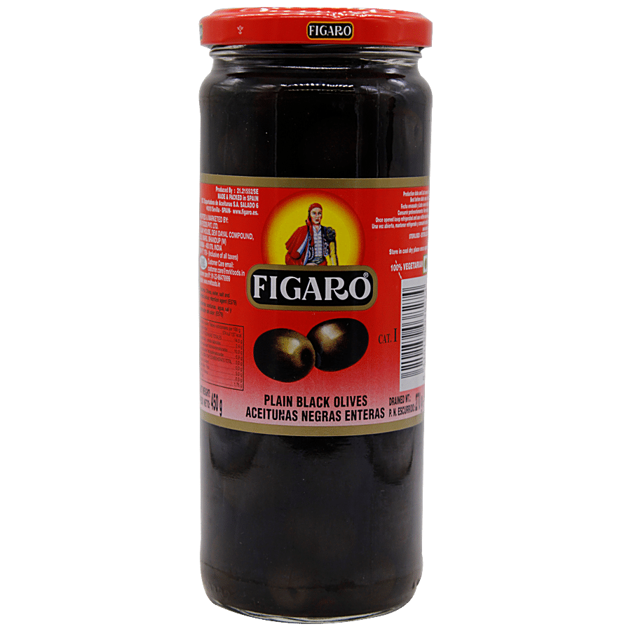Figaro Plain Black Olives, 450 G Bottle