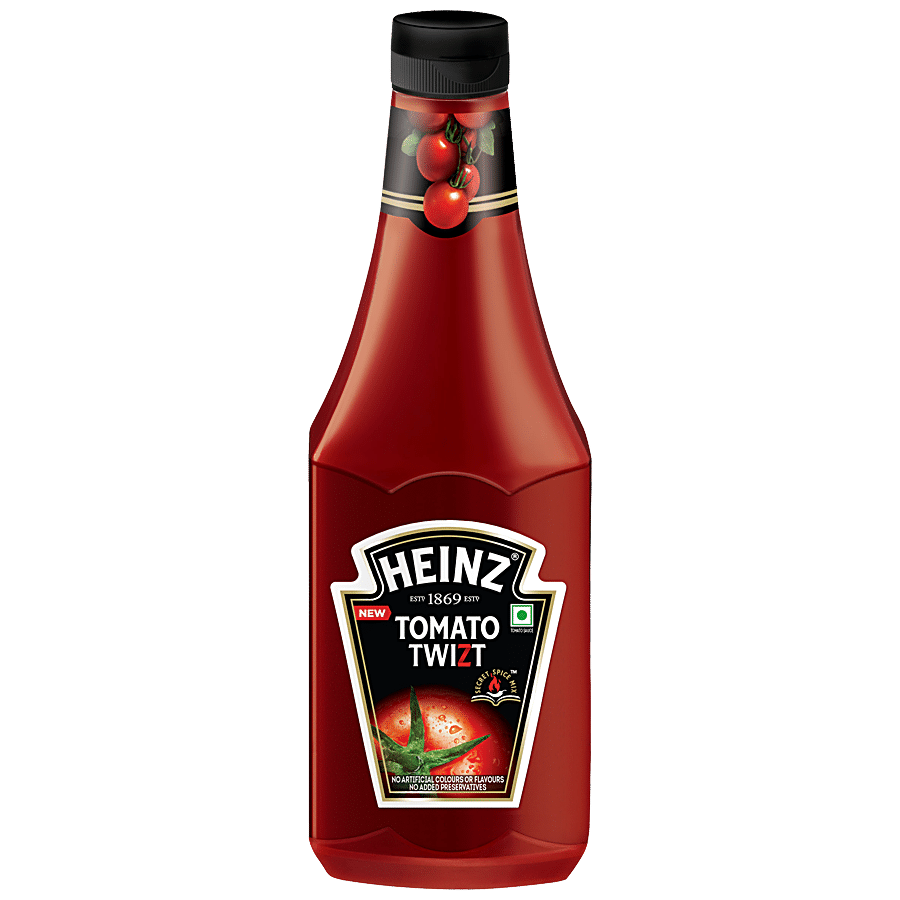Heinz Tomato Twizt Sauce - Secret Spice Mix, Thick, No Preservatives & Artificial Colours, 875 G Bottle