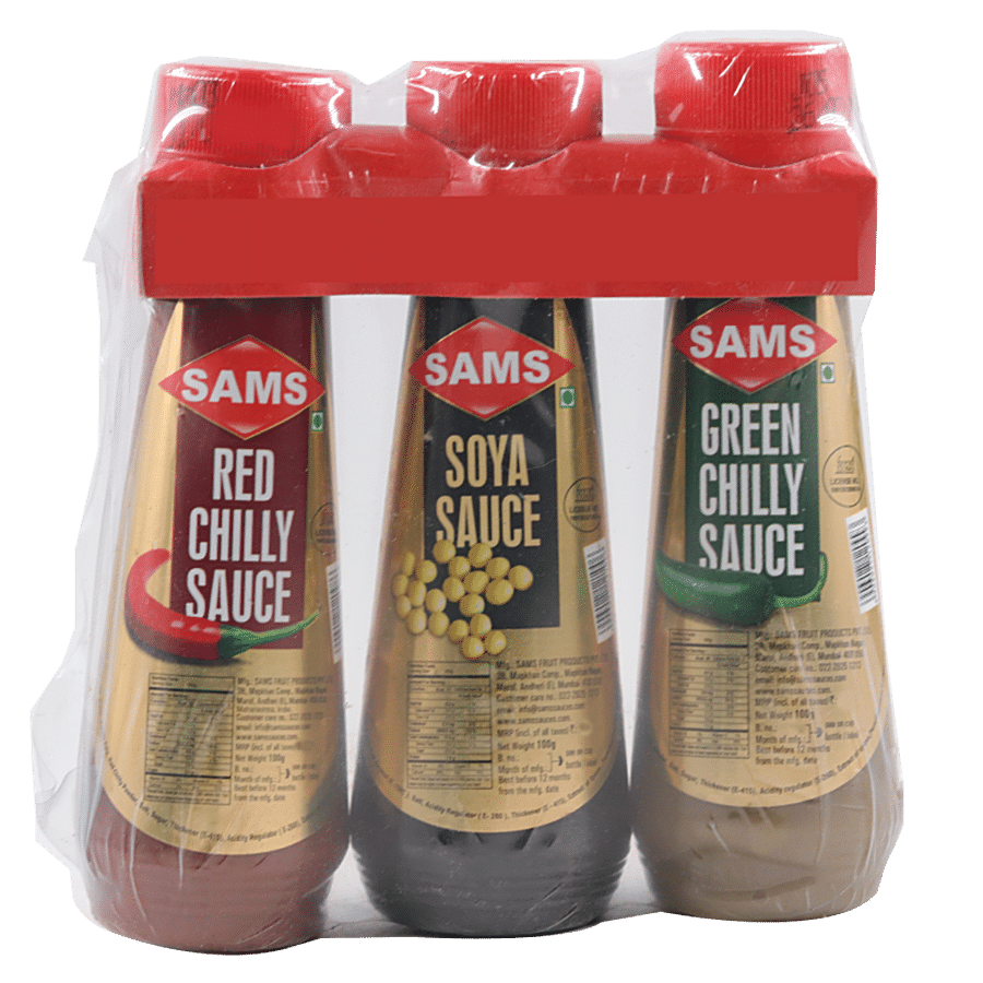 Sams Sauce - Red / Green / Soya, 100 G (Pack Of 3)