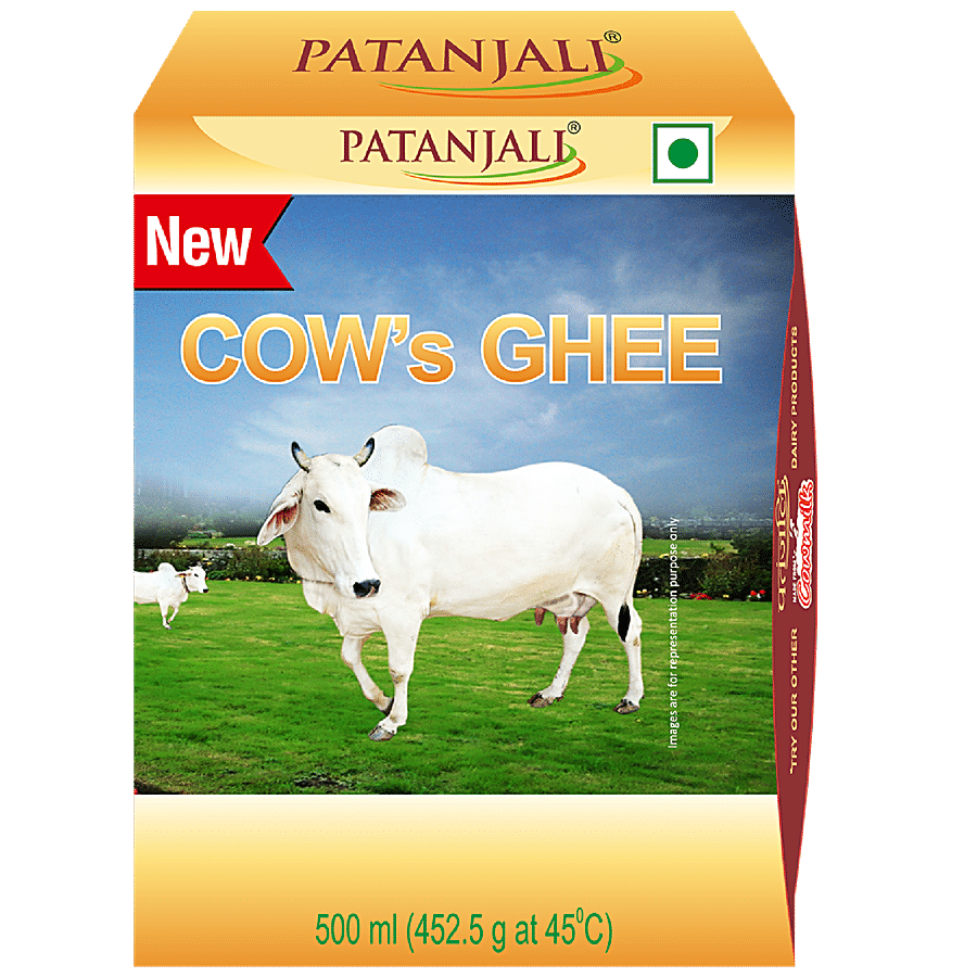 Patanjali Cow Ghee/Tuppa, 500 ml Carton