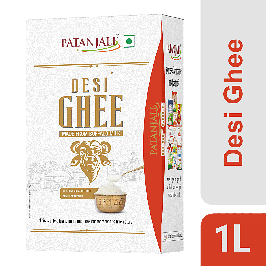 Patanjali Buffalo Milk Desi Ghee, 1 L Carton