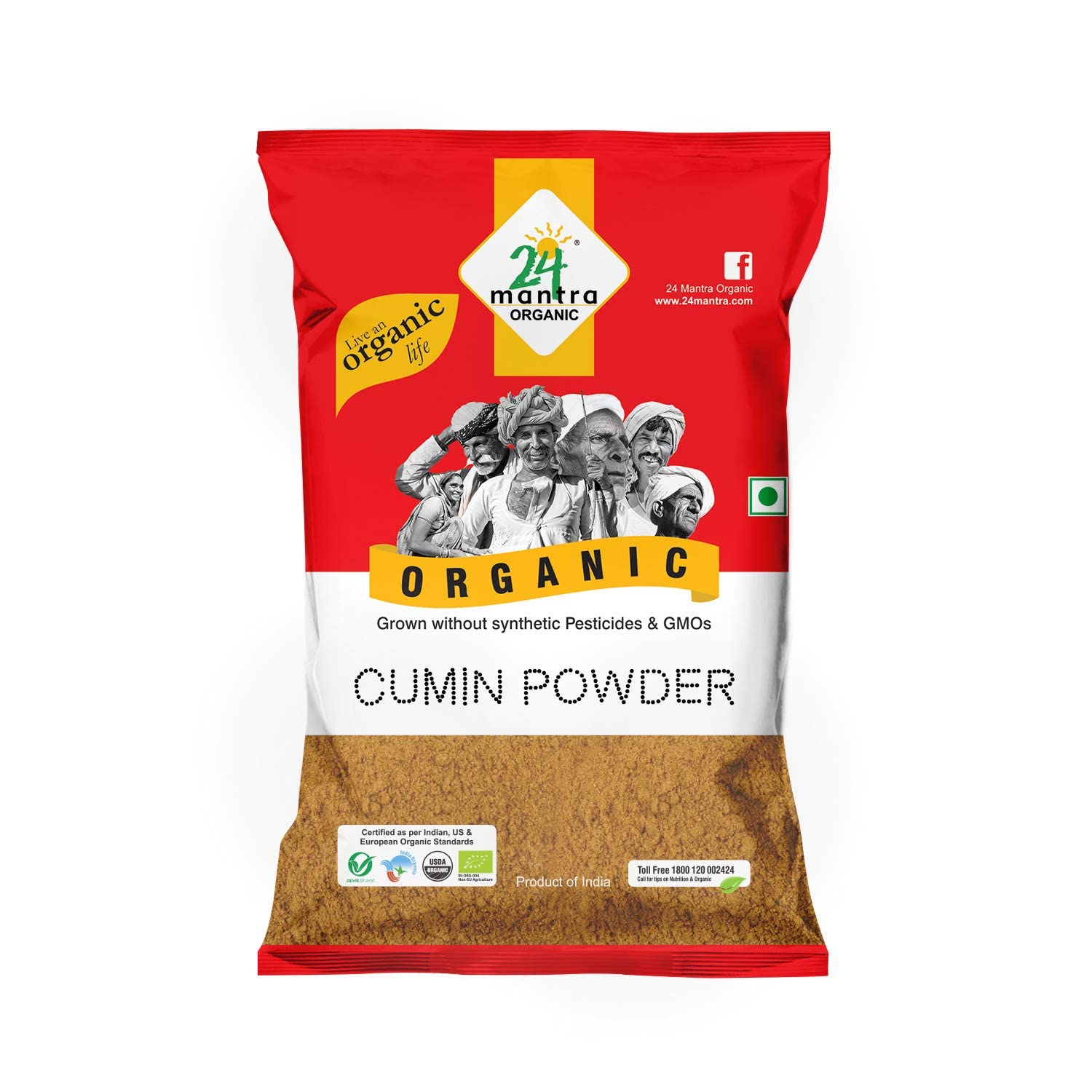 24 Mantra Organic Cumin Powder/Zeera Powder/Jeelakarra - 100Gms | Pack Of 1 | 100% Organic | Chemical Free & Pesticides Free | Unadulterated | Rich & Strong Flavour