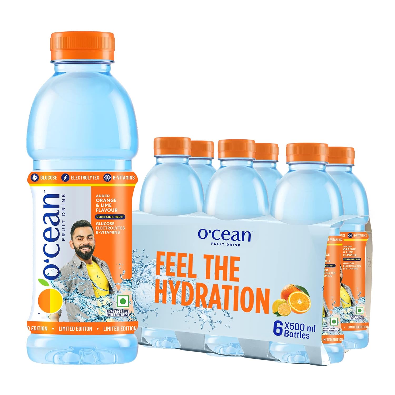 O'Cean Orange & Lime Fruit Flavour 500Ml (Pack Of 6)