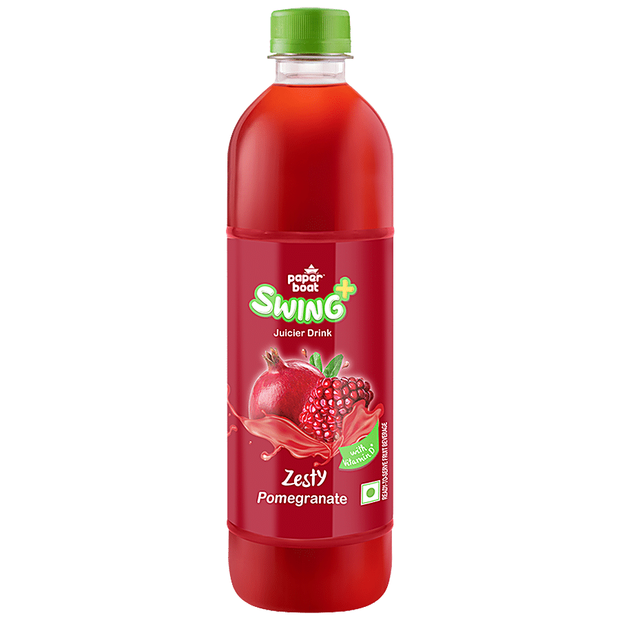 Paper Boat Swing Zesty Pomegranate Juice, Enriched With Vitamin D, No Gos, 600 Ml