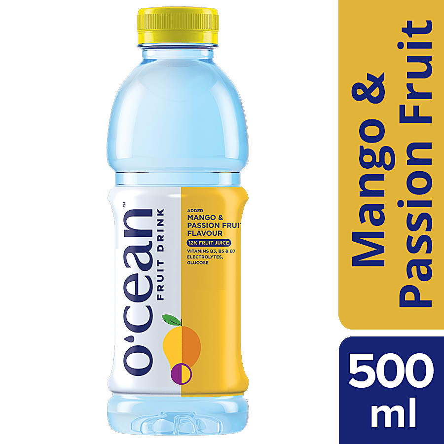 O'Cean Fruit Water, Mango & Passion Fruit Flavour, 500 Ml