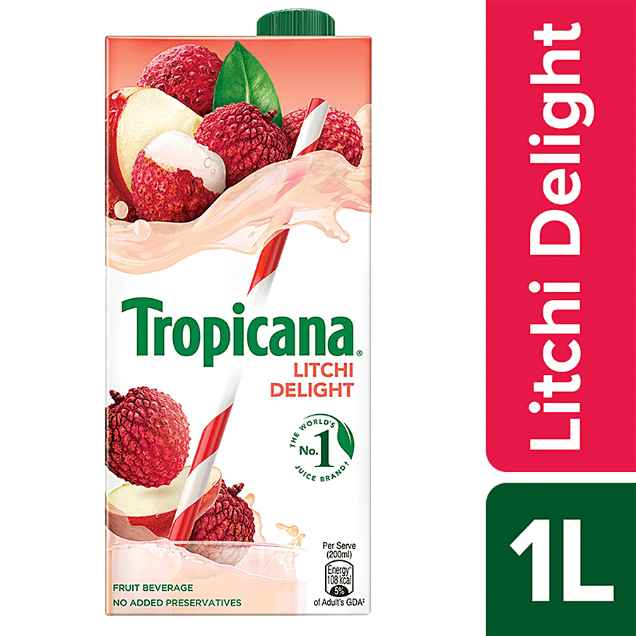 Tropicana Fruit Juice, Delight, Litchi, 1 L
