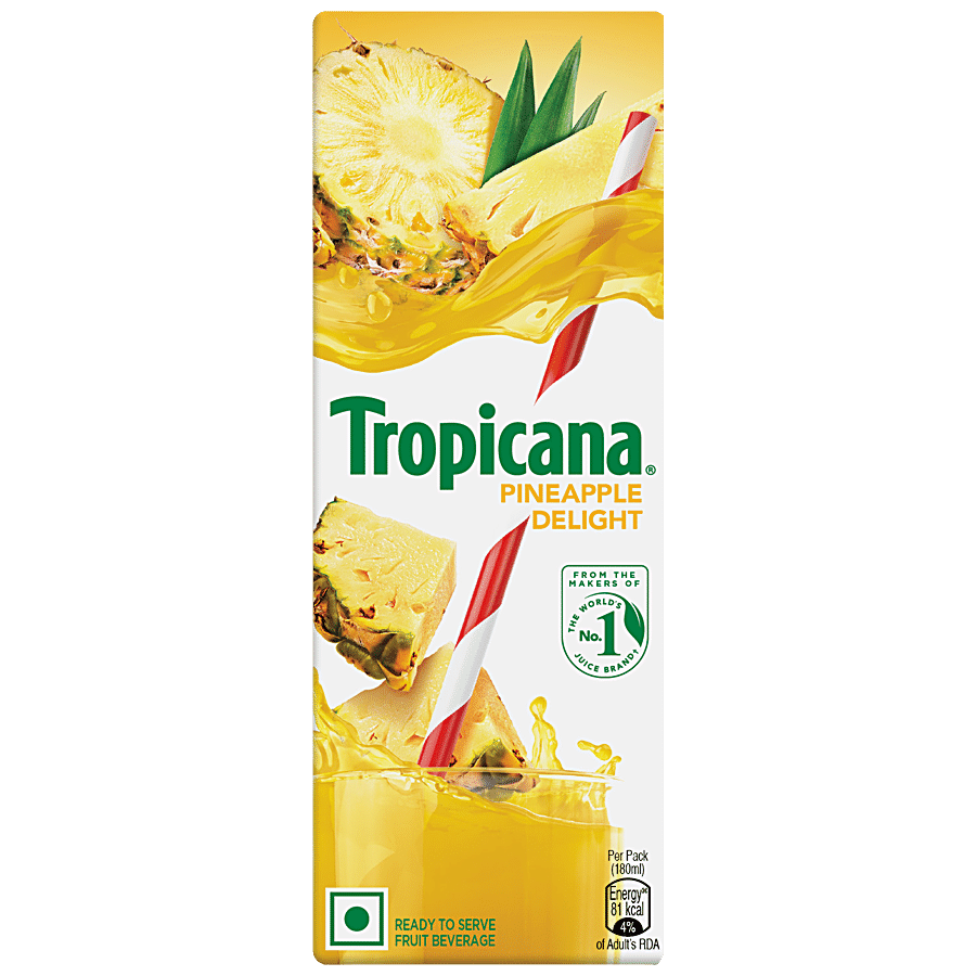 Tropicana Delight Fruit Juice, Pineapple, 180 Ml Carton