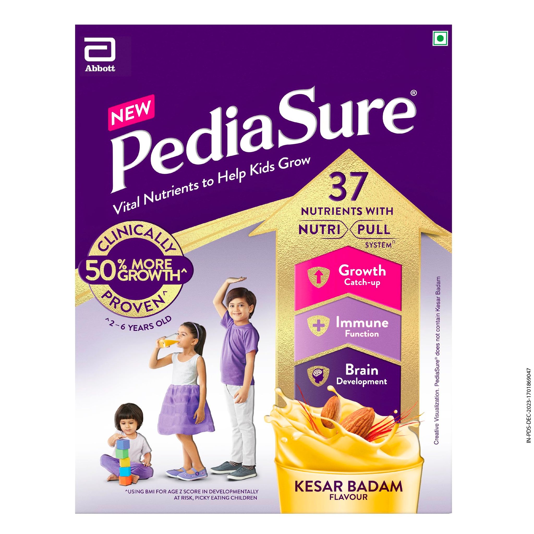 Pediasure Health And Nutrition Drink Powder 200G, Kesar Badam, Scientifically Designed Nutrition For Supporting Kids Growth