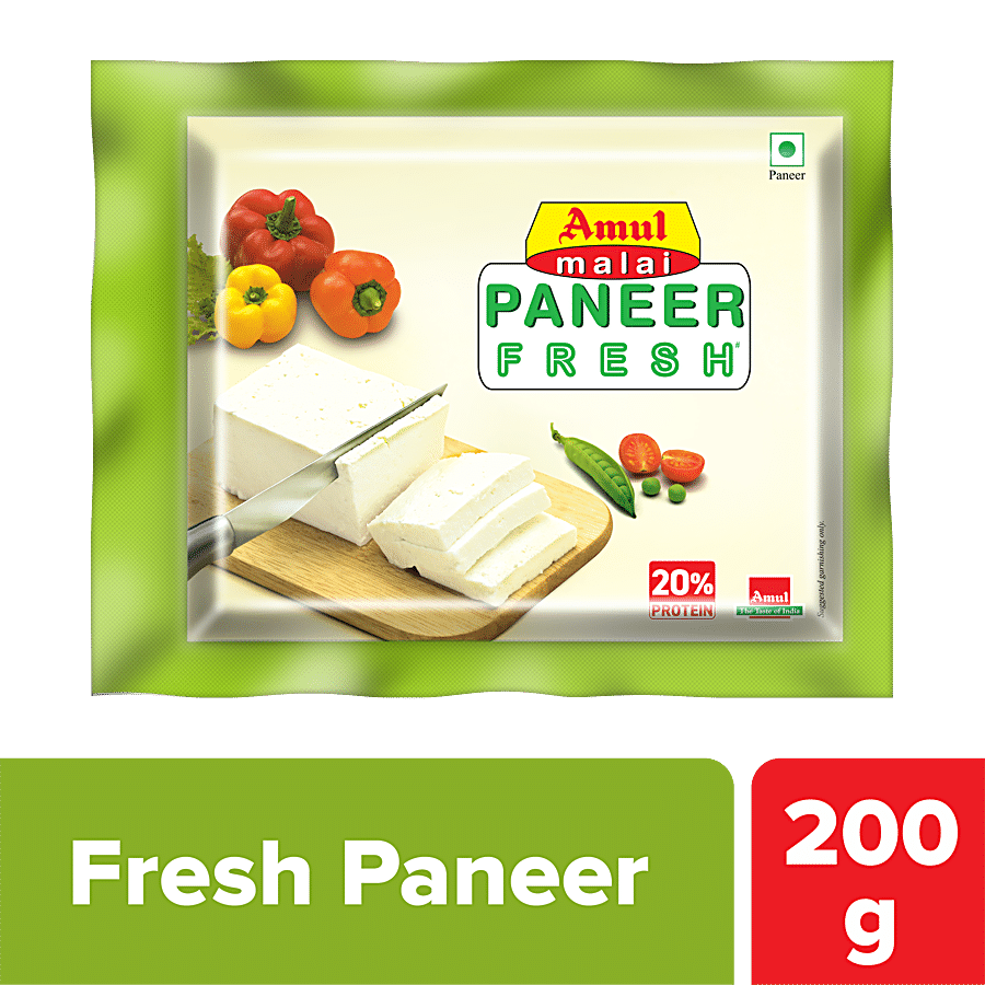 Amul Malai Fresh Paneer, 200 G Pouch