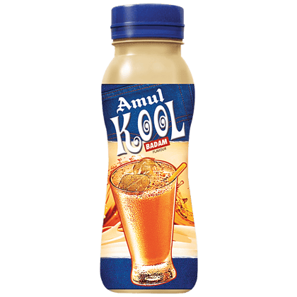 Amul Kool Milk, Badam Flavour, 200 Ml Pet Bottle