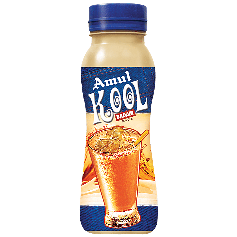Amul Kool Milk, Badam Flavour, 200 Ml Pet Bottle
