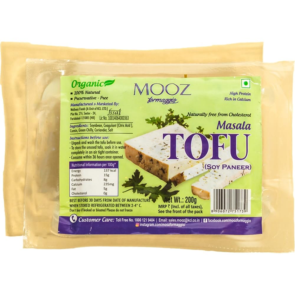 Mooz Formaggio Mooz Organic Masala Tofu Soy Paneer, 200 G