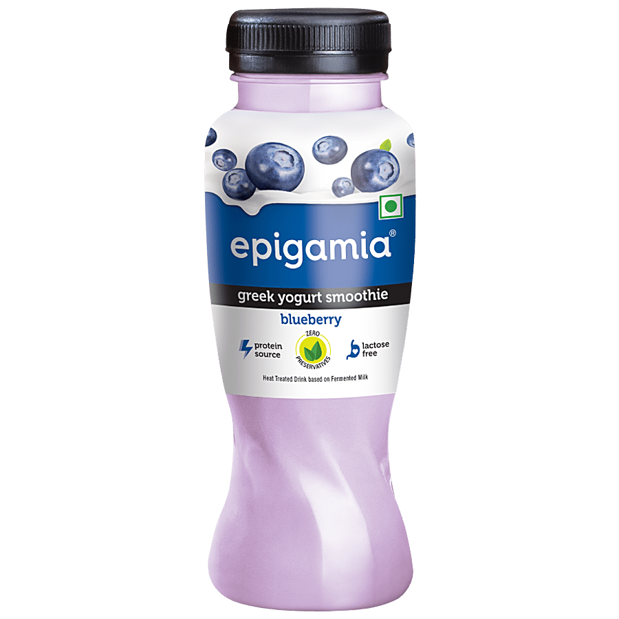 Epigamia Greek Yogurt Smoothie, Blueberry, 180 Ml Bottle
