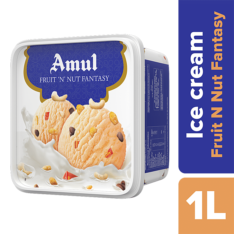 Amul Ice Cream, Fruit 'N' Nut Fantasy, 1 L Tub