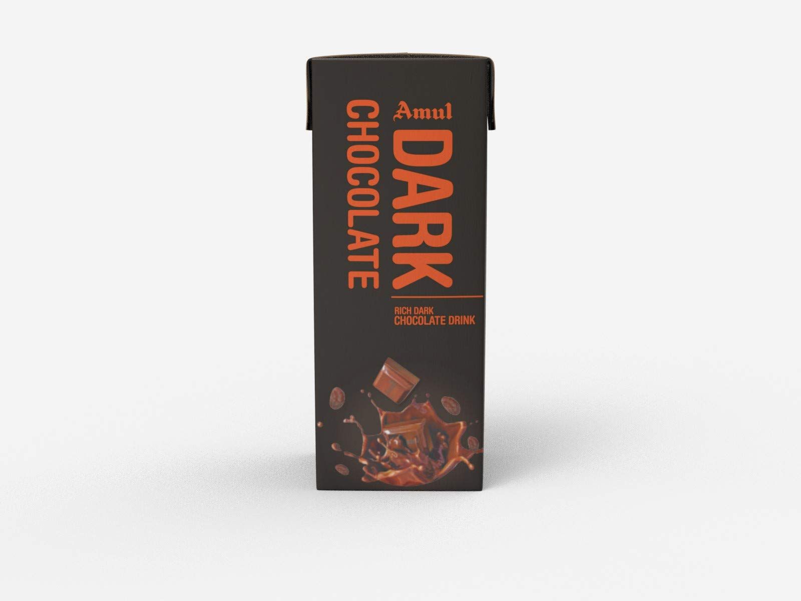 Amul Dark Chocolate Milk Drink Tetra Pack, 180 Ml