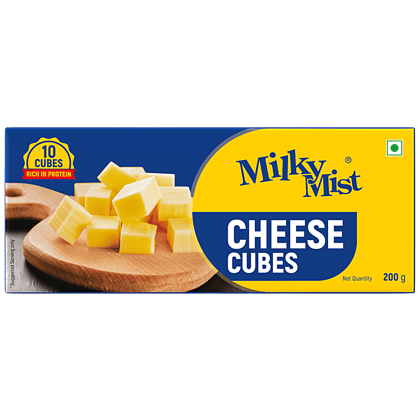 Milky Mist Cheese Cubes, Rich In Protein, Calcium, Enhance Taste & Flavour, 200 G Carton