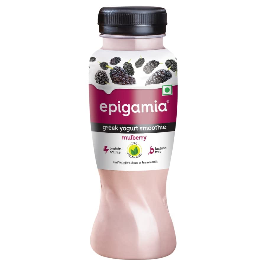 Epigamia Greek Yogurt Smoothies Mulberry Bottle, 180Ml