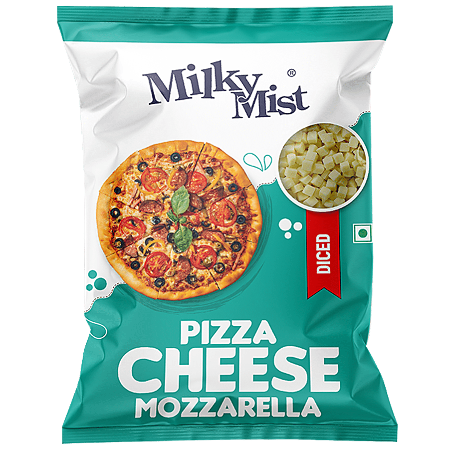 Milky Mist Mozzarella, Diced, Pizza, Cheese, Great Source Of Protein, 200 G Pouch