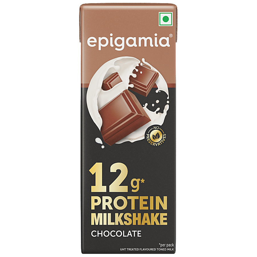Epigamia Milkshake, Chocolate, High Protein, Creamy, Rich Flavour, Good Source Of Calcium & Vitamin A, 180 Ml