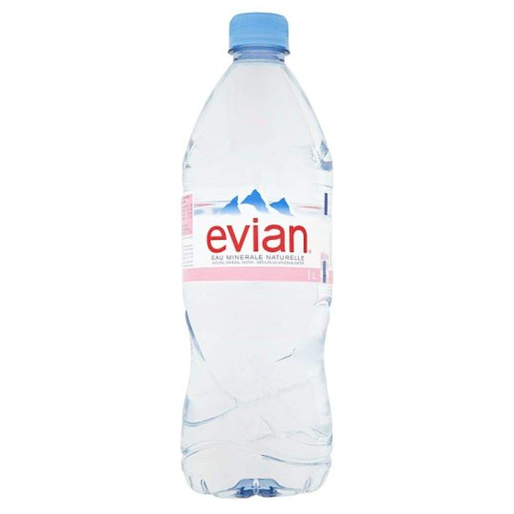 Evian Natural Mineral Water, 1 L X 12