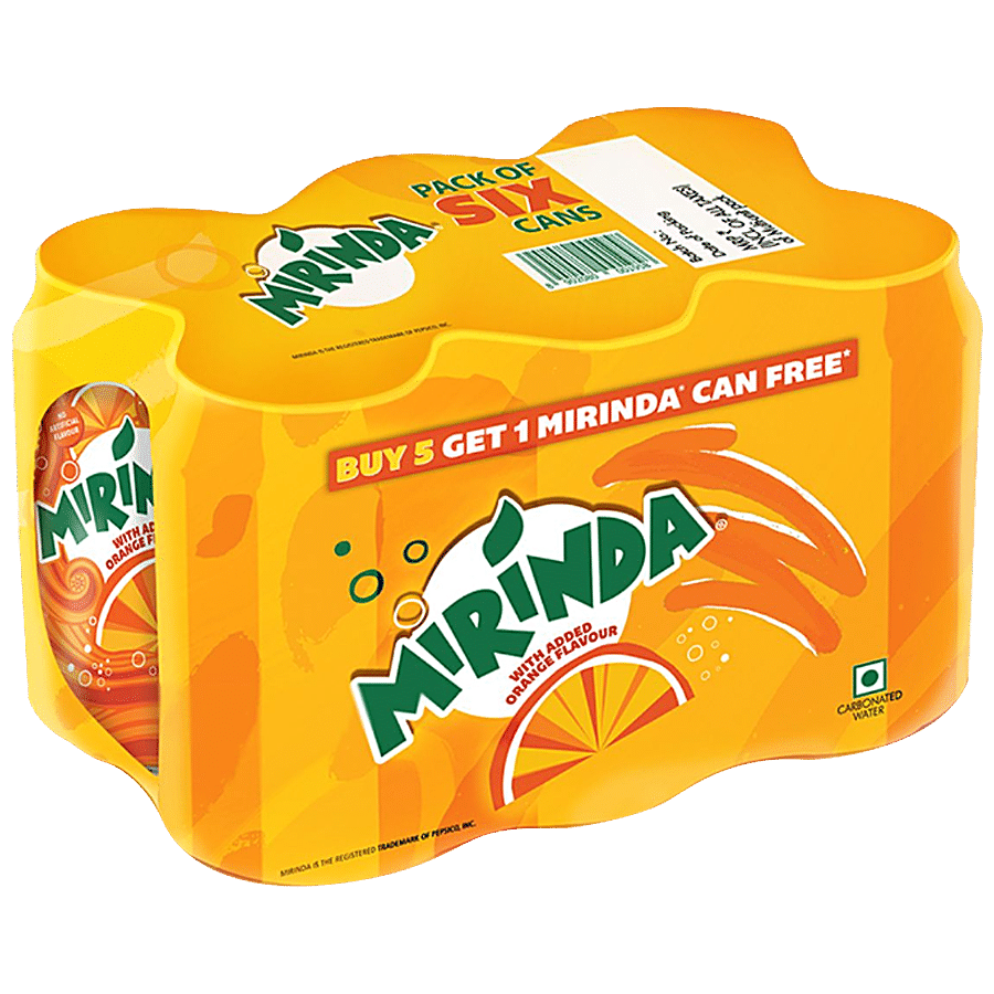 Mirinda Soft Drink - Orange Flavour, 250 ml (Buy 5 Get 1 Free)