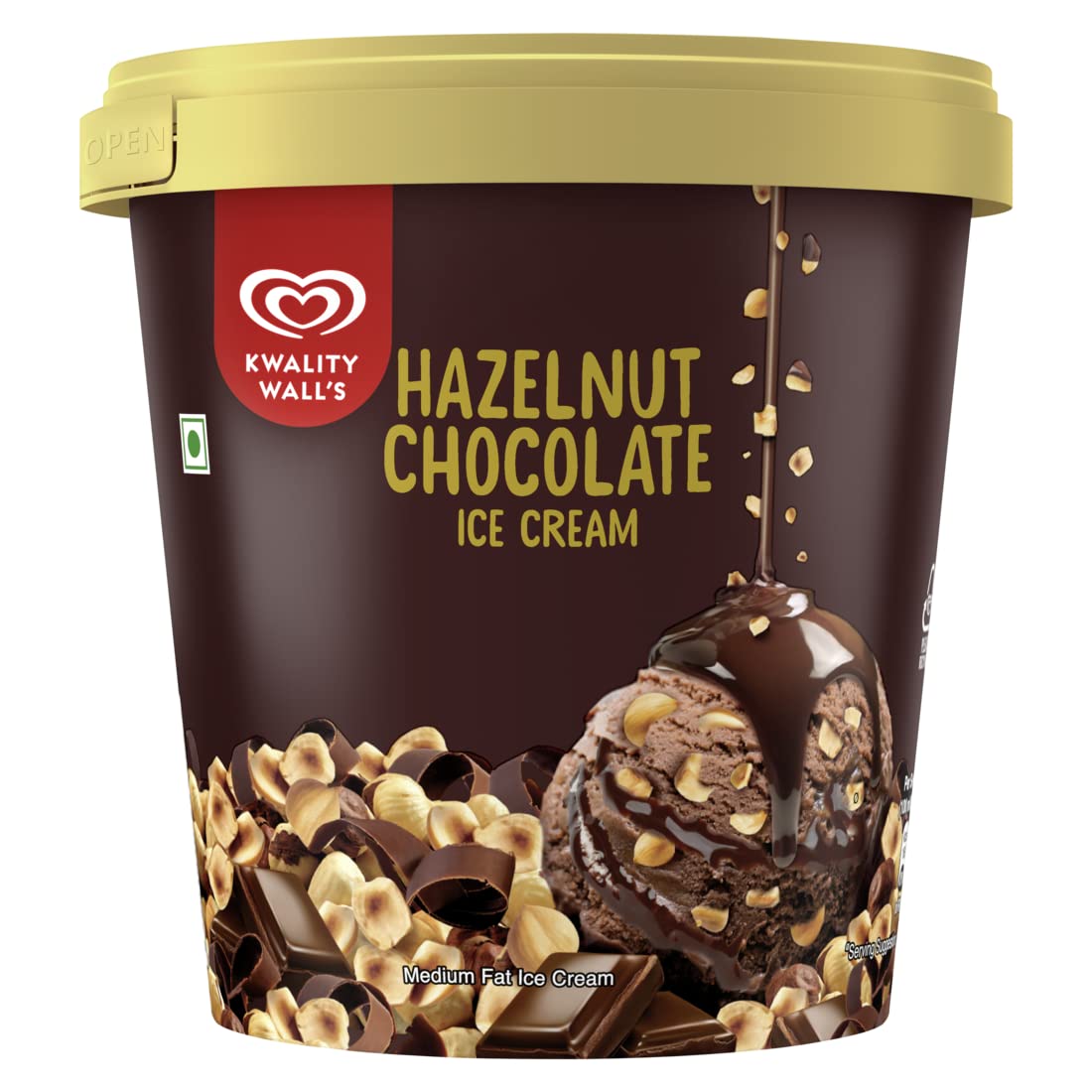 Kwality Wall's Hazelnut Chocolate Ice Cream Tub, 500 Ml
