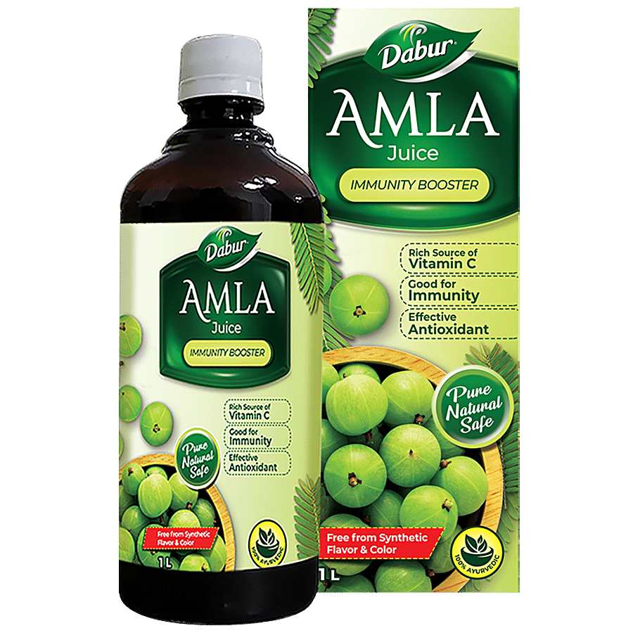 Dabur Amla Juice, Rich Source Of Vitamin C, Helps In Skin And Hair Health, 1 L