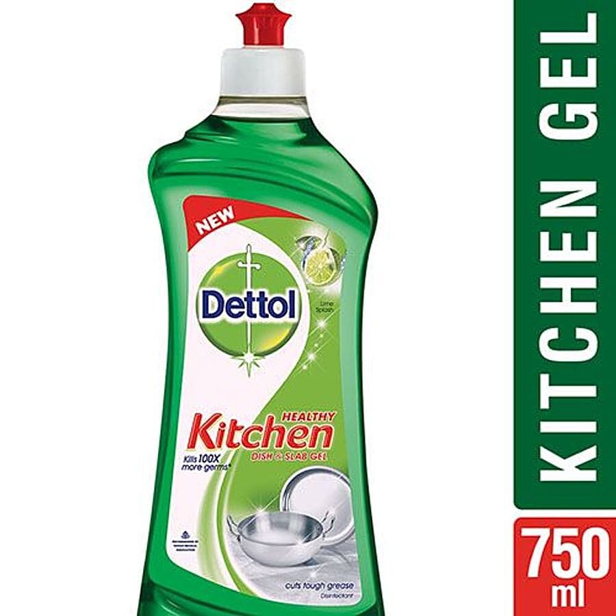 Dettol Healthy Kitchen Dish & Slab Gel, Lime Splash, 750 Ml