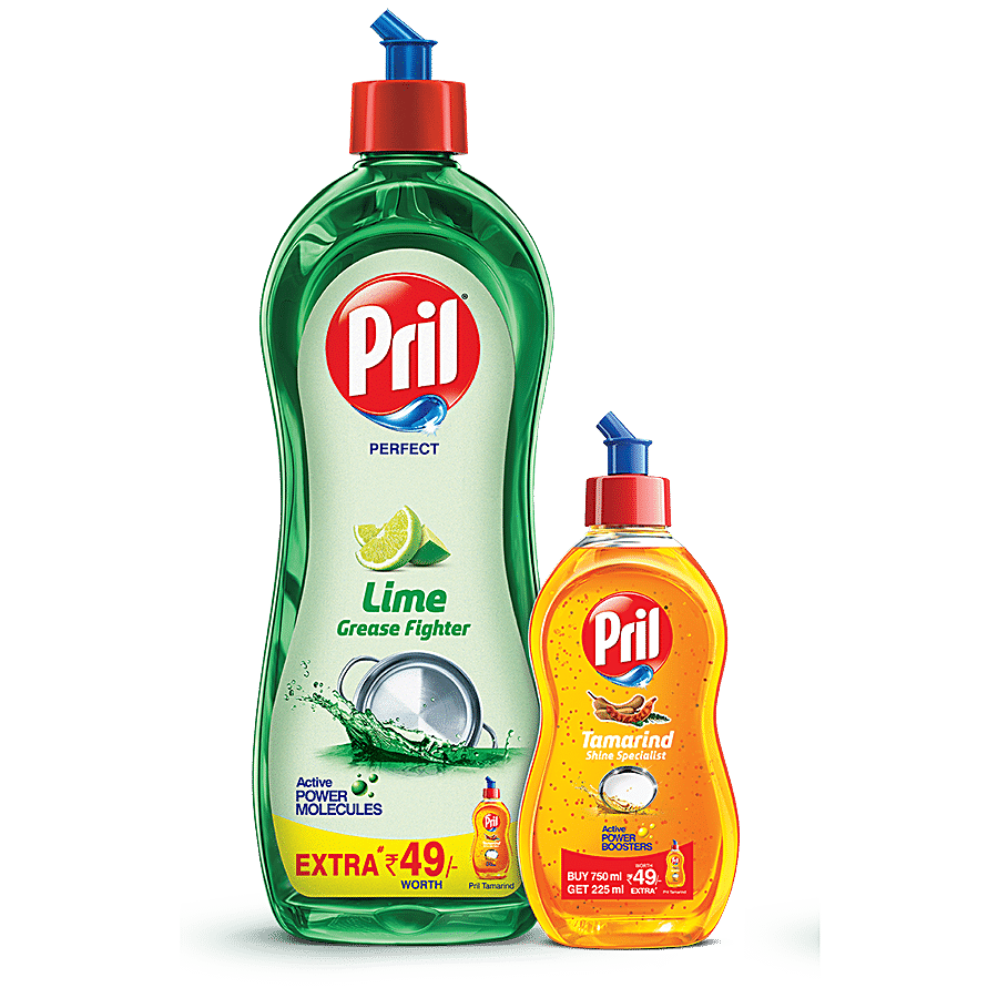 Pril Dishwash, Lime, 750 Ml Get 225 Ml Tamarind Free
