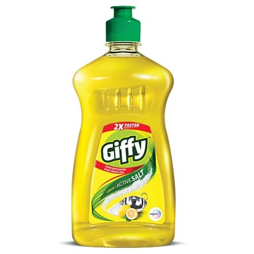 Giffy Dishwash Gel Yellow, 235Ml+Str 75G Soap