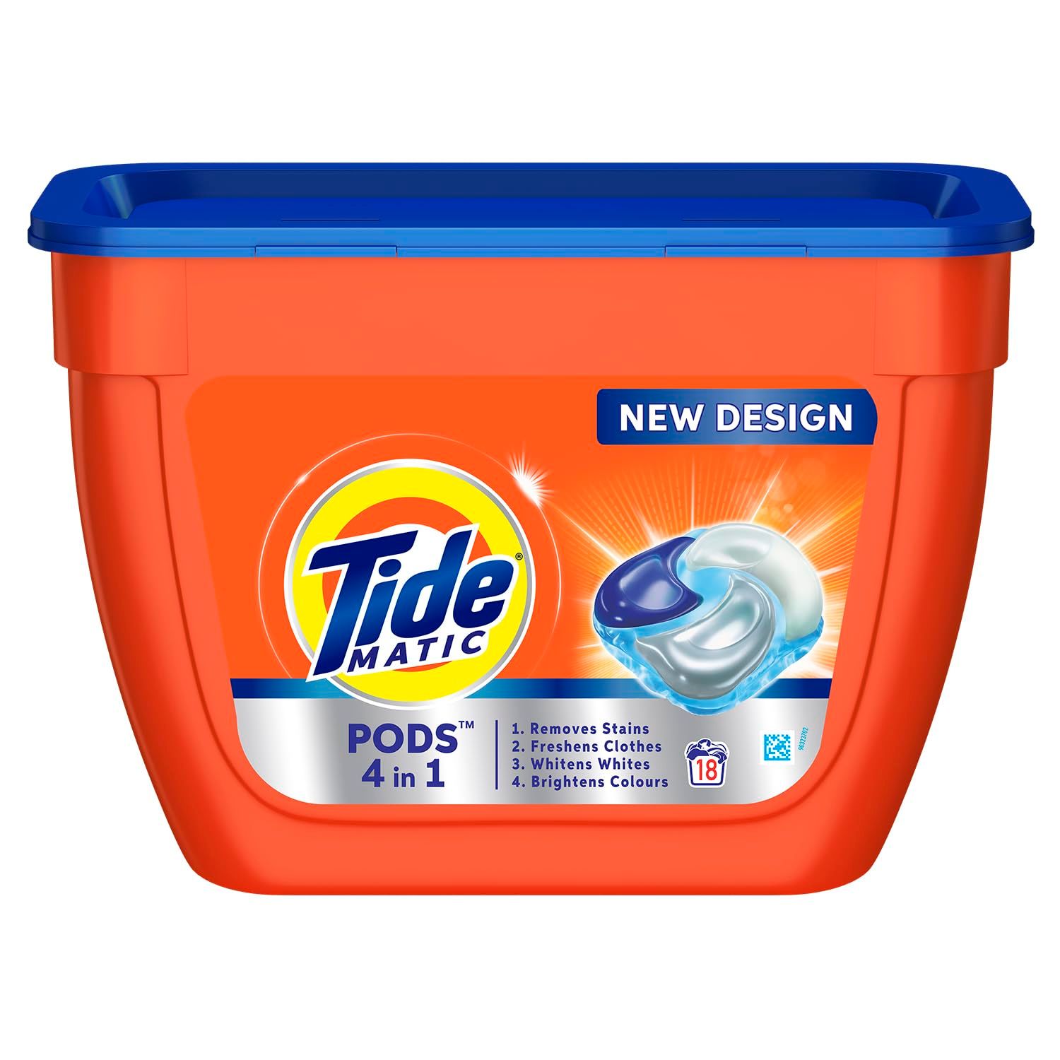 Tide Matic 4In1 Pods Detergent Pack 18 Ct, For Top & Front Load Washing Machine Only