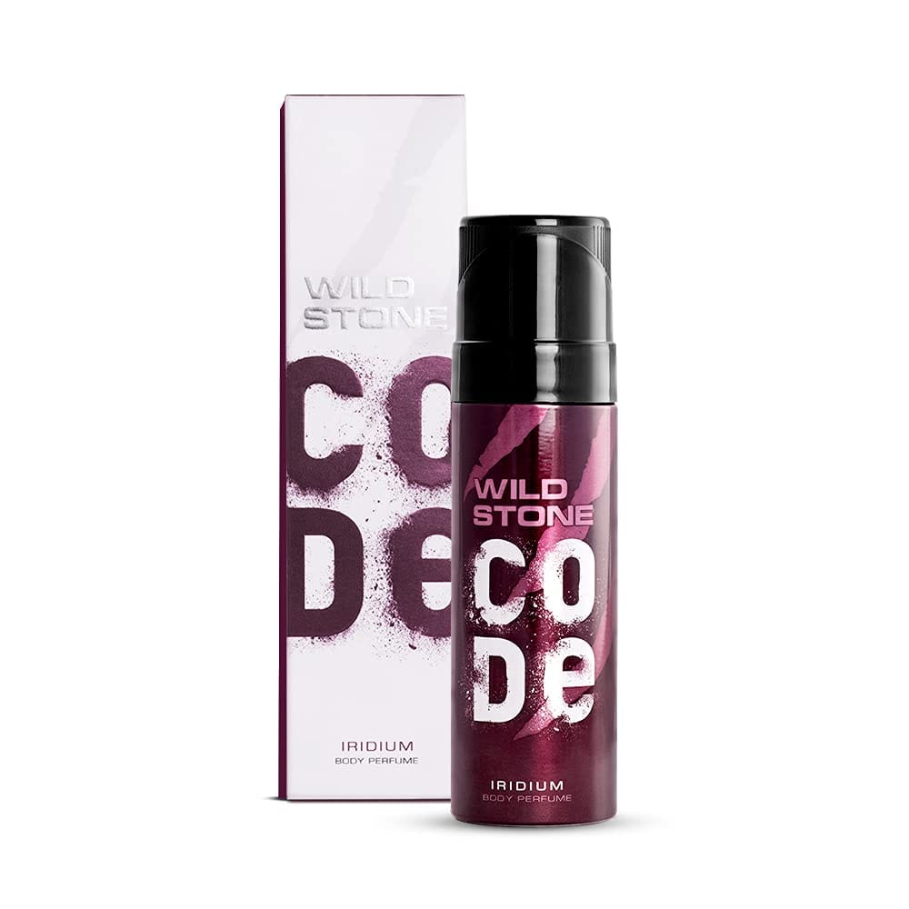 Wild Stone Code Iridium No Gas Body Perfume For Men, Long Lasting Masculine Fragrance For Office Wear, 120Ml