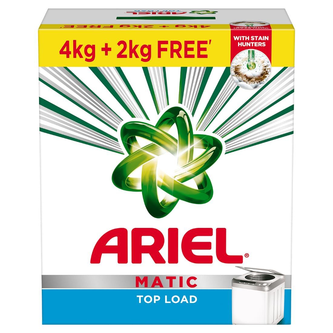 Ariel Matic Top Load Detergent Washing Powder 4 Kg+2 Kg Free, 1 Count