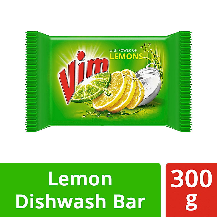 Vim Dishwash Bar, Lemon, 300 G Wrapper