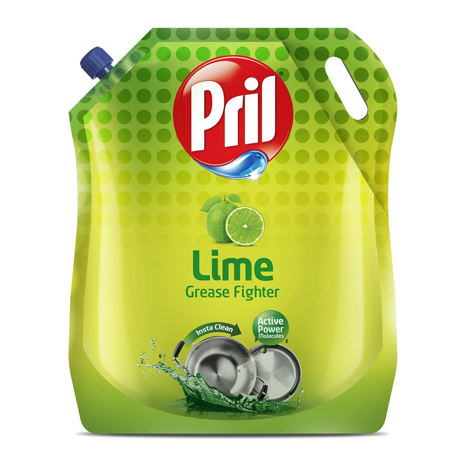 Pril Lime Grease Fighter, 1.5 L, Insta Clean, With Active Power Molecules That Removes Grime With Ease, Zero White Residue.