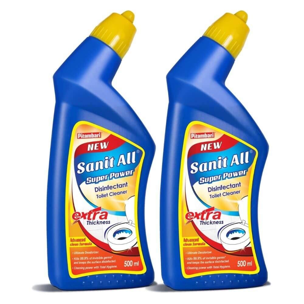 Pitambari Sanit All Disinfectant Toilet Cleaner, Kills 99.9% Germs*, Everlasting Freshness, (500 Ml Each), Combo Pack Of 2