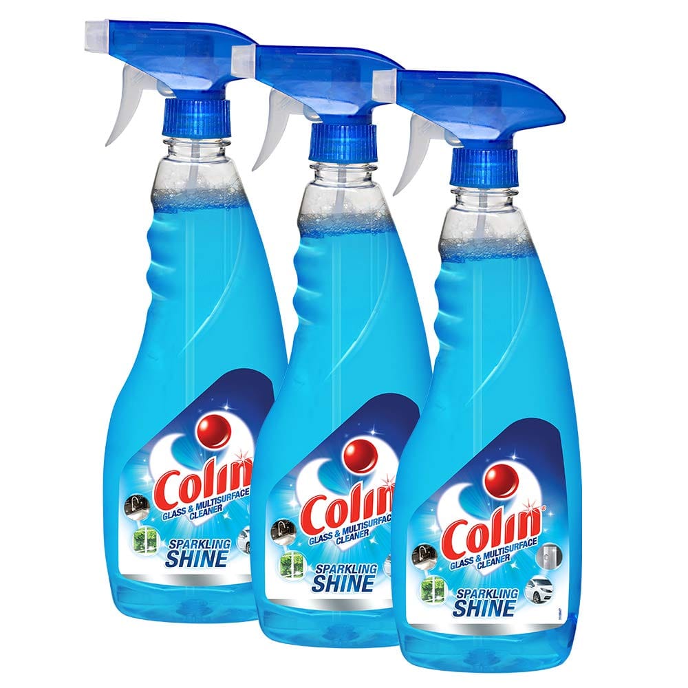 Colin Glass And Surface Cleaner Liquid Spray India's #1 All, Purpose Glass Cleaner For Car, Kitchen And Home Surfaces, Multi Surface Cleaner, 500 Ml X 3 (Pack Of 3)