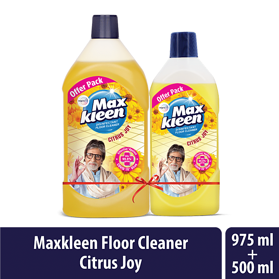 Maxkleen Disinfectant Floor Cleaner, Citrus Joy, Kills 99.9% Germs, 975 Ml