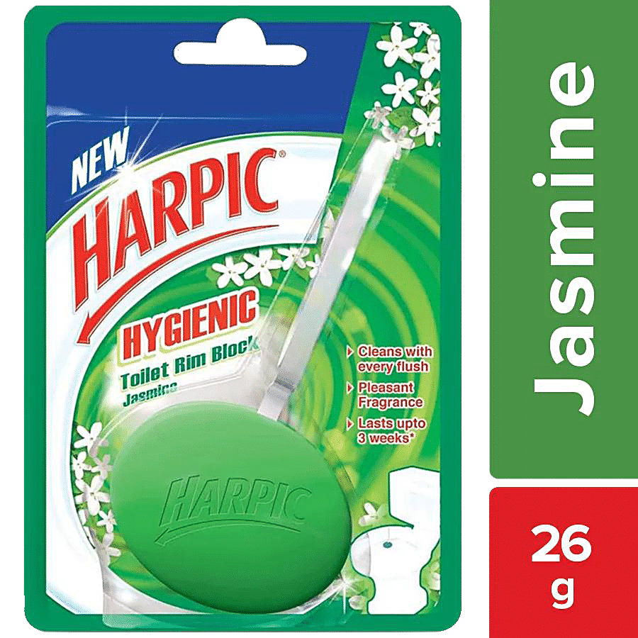 Harpic Hygienic Toilet Cleaner Rim Block, Jasmine, 26 G