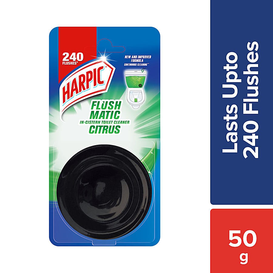 Harpic Flushmatic In, Cistern Toilet Cleaner Block, Citrus, 50 G