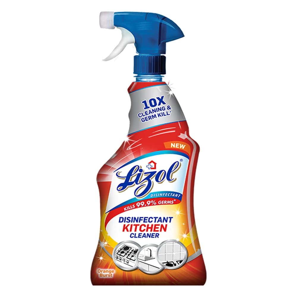 Lizol Kitchen Cleaner Spray, Suitable For All Kitchen Surfaces, Gas Stove, Countertop, Tiles, Chimney And Sink, Kills 99.9% Germs, 450 Ml