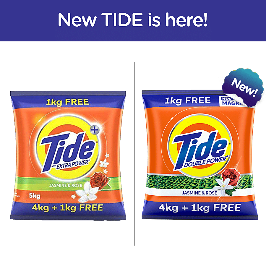Tide Detergent Washing Powder, Jasmine & Rose, Extra Power, Tide, 5 Kg