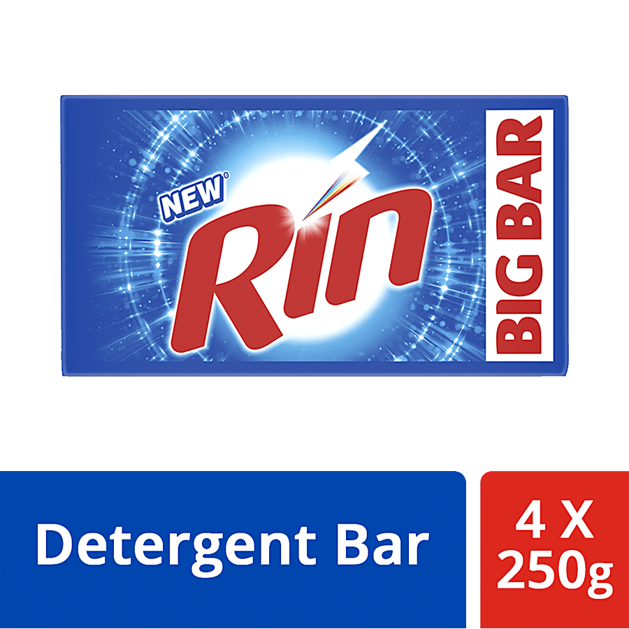 Rin Detergent Bar, 250 G (Pack Of 4)