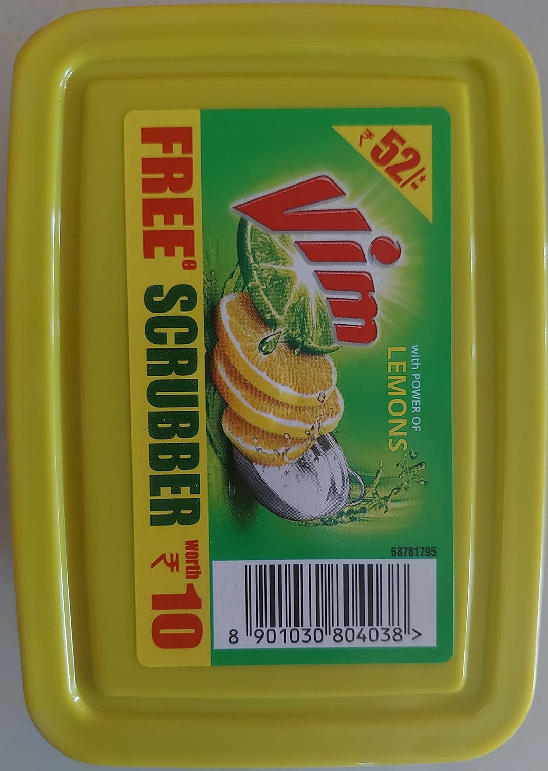 Vim Dishwash Bar Lemon Tub - Removes Stain And Grease From Utensils With Power Of Lemon - 600 G