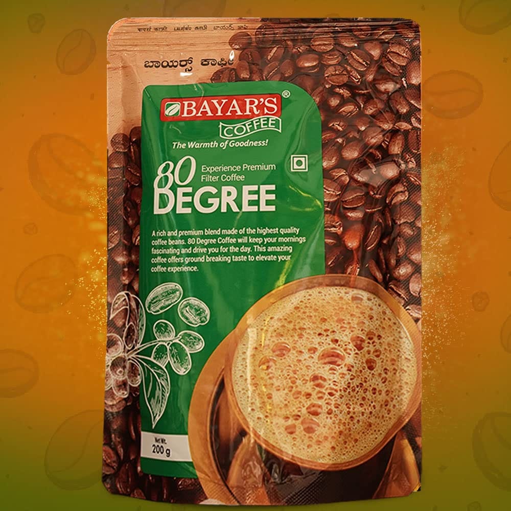 Bayars Premium Filter Coffee, 80 Degree, 200 G Pouch