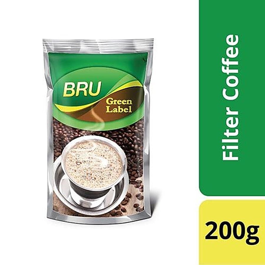 Bru Filter Coffee, Green Label, 200 G