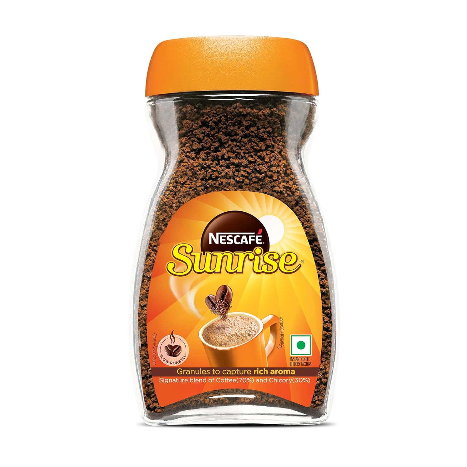 Nescafé Sunrise Instant Ground Coffee, Chicory Mixture Jar, 200 G