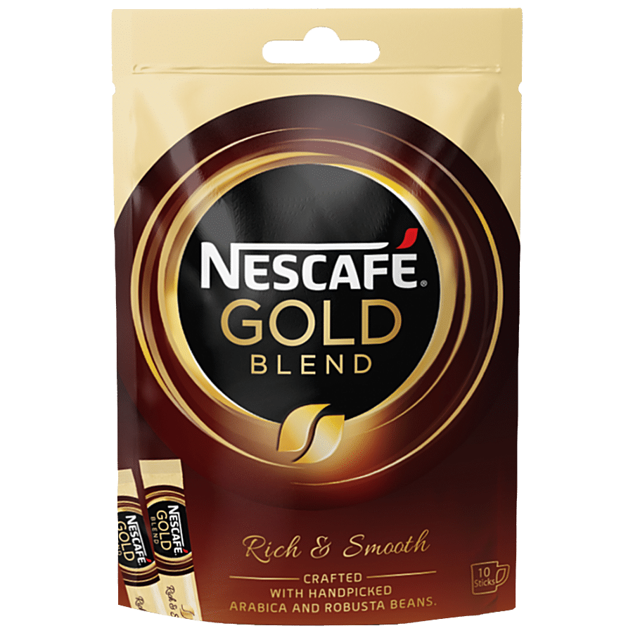 Nescafé Gold Gold Blend Instant Coffee, With Arabica Ground, 1.5 G (10 Sticks X 1.5 G Each)