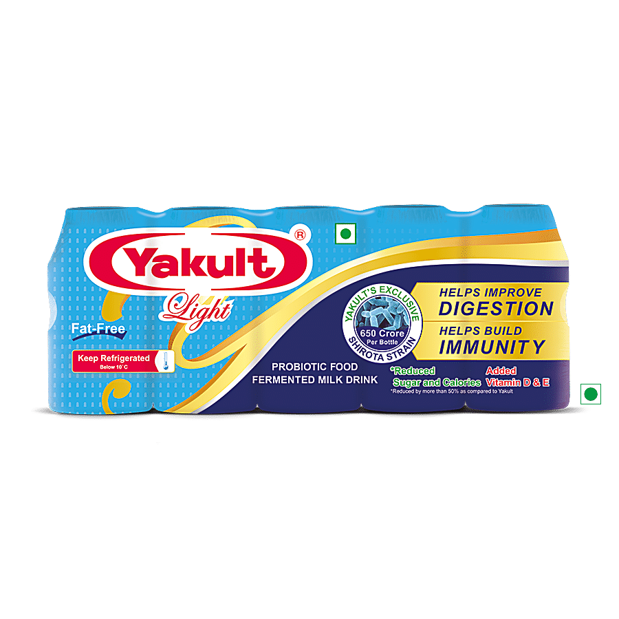 Yakult Probiotic Health Drink, Light, 325 Ml (Pack Of 5)