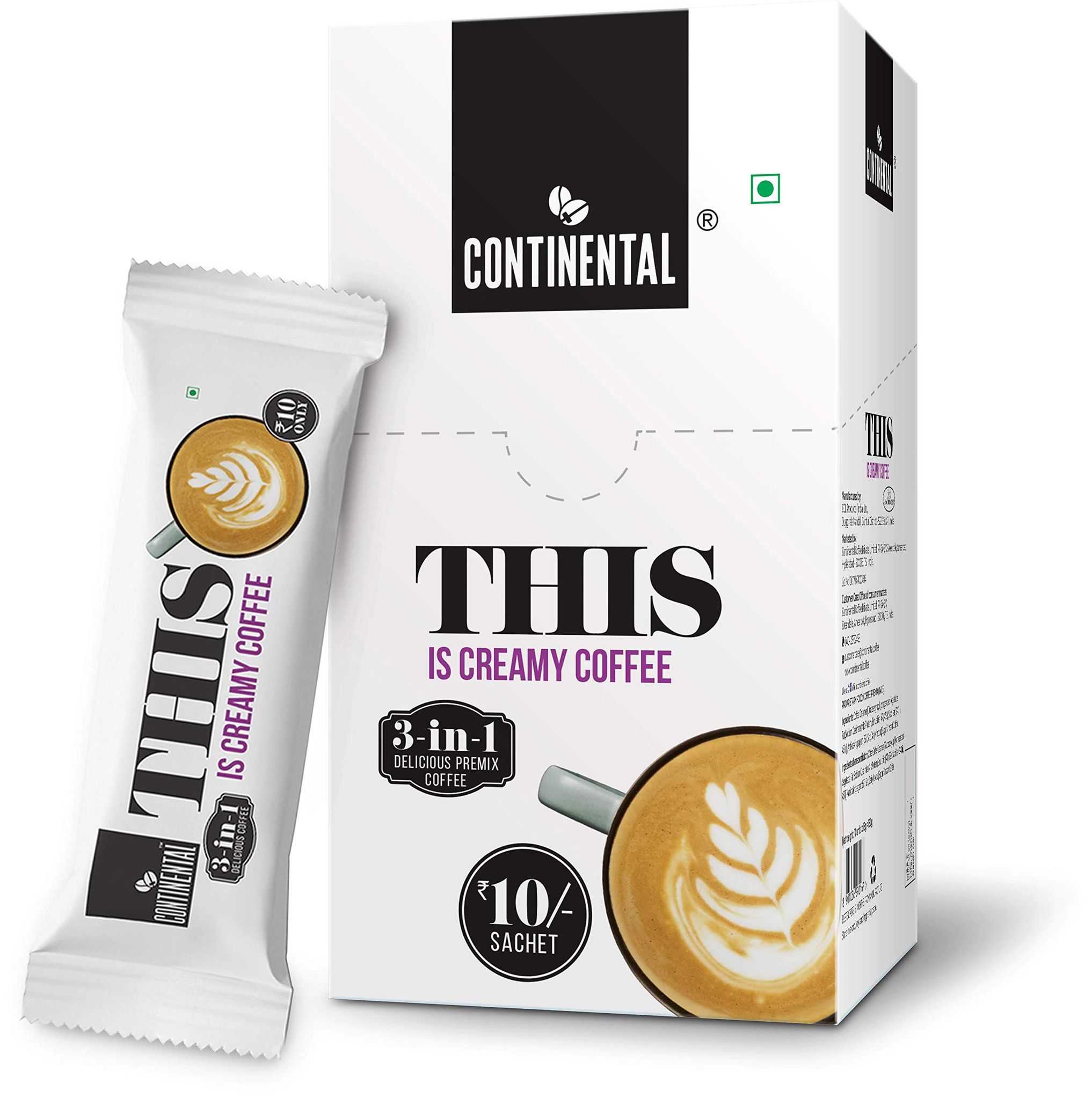 Continental This Creamy 3 In 1 Premix Instant Coffee, 180G (18G*10 Sachet), Premix Powder